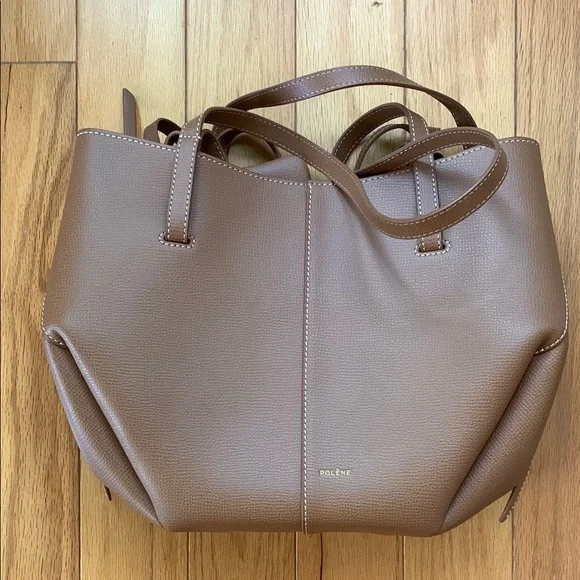 Polene Cyme Mini Camel Grainé Bag - Picture 2 of 12